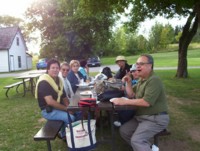 Highlight for Album: Men at CCA's picnic: Manuel, Roberto, Cesar Antonio y Absalon